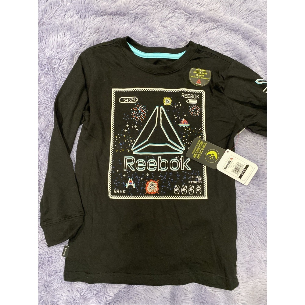 Reebok Boys Glow in Dark Graphic Long Sleeve T-Shirt Size S (6/7)